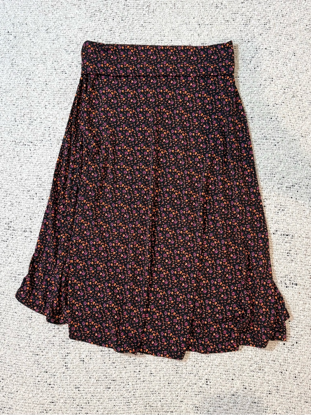 LulaRoe Women's Black Floral Midi Skirt XS / S